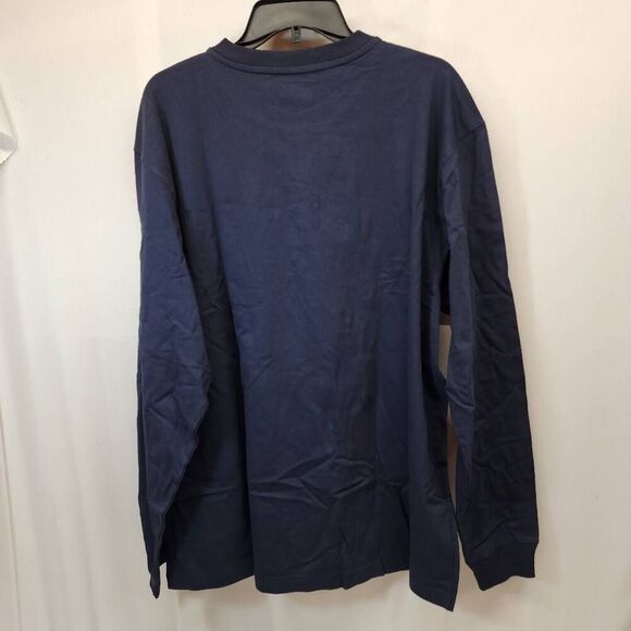 Carhartt Men's Large Long Sleeve Heavyweight Henley Loose Fit Navy - Picture 4 of 9